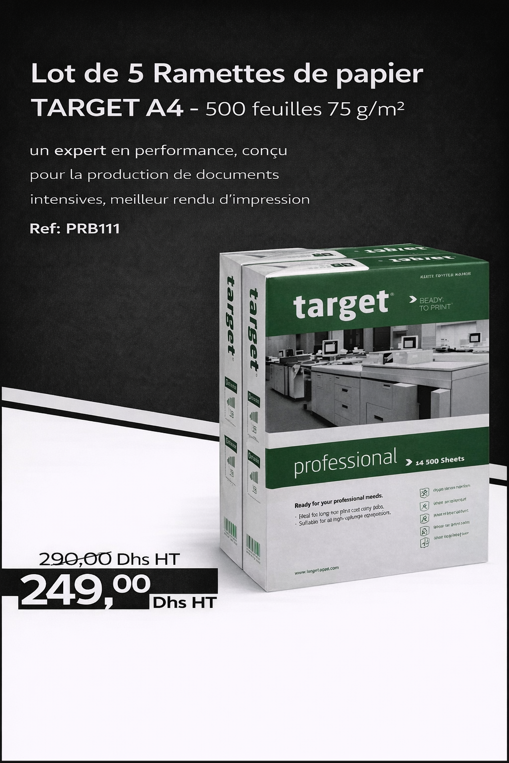 Ramette de papier Navigator Universal NAVA480 Papier A4, 80 g/m² 5 flux (500 feuilles) Marrakech Maroc